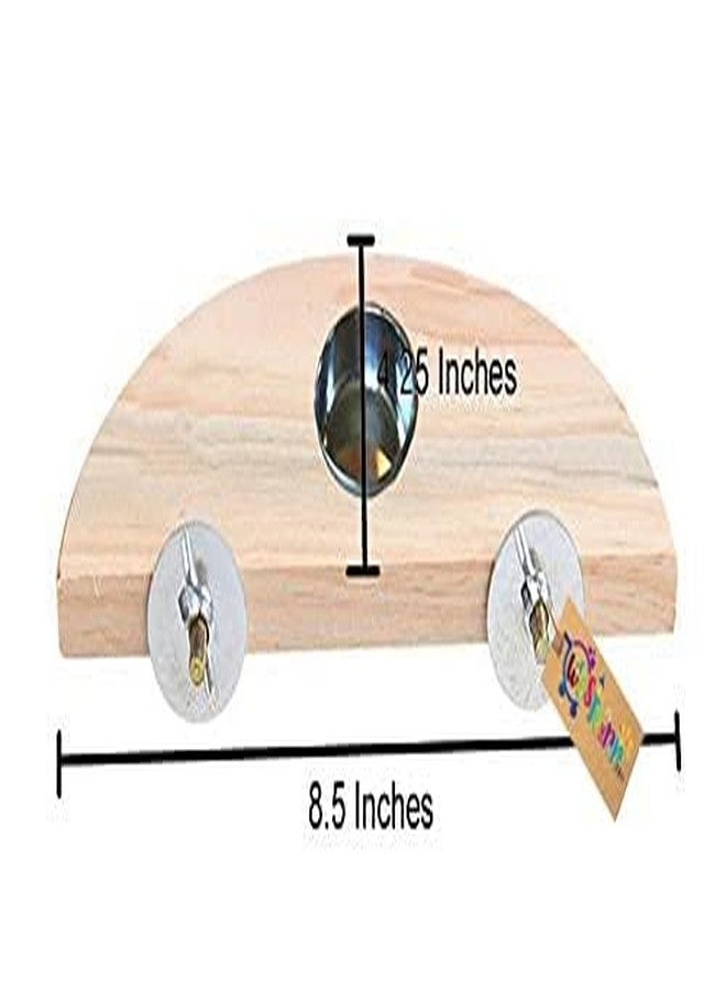 Western Era Natural Wood Birds Platform, Corner Platform, Perc, Stand Bird Toy for with Cup for Birds (8.5 Inches) - Image 2